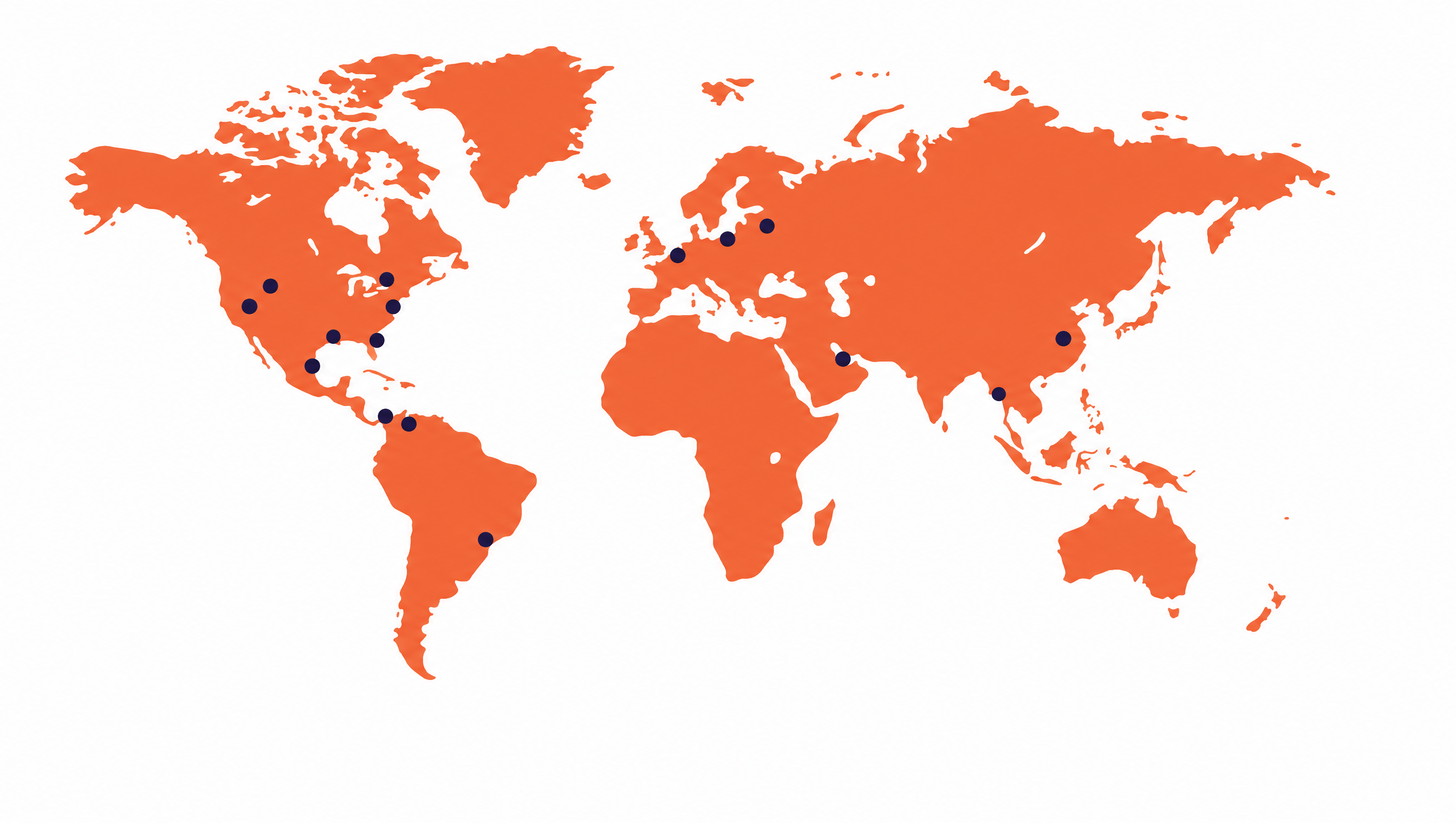 Map of Carter Engineered's global distribution centers, sales offices and factories